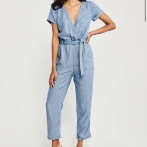 Abercrombie NWT short sleeve denim jumpsuit
